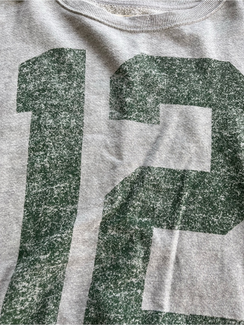 We The Free Camden Sweatshirt Grey with #12 in Green Size XS - XXL